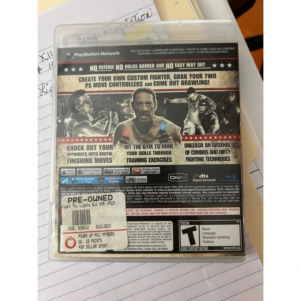 The Fight Lights Out PS3 Playstation 3 Fighting Game Teen‎ Rated